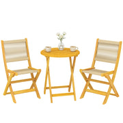 Tavolo da pranzo rotondo allungabile con sedie pieghevoli ¨C zephmum ¨C legno acacia, corda PP, naturale