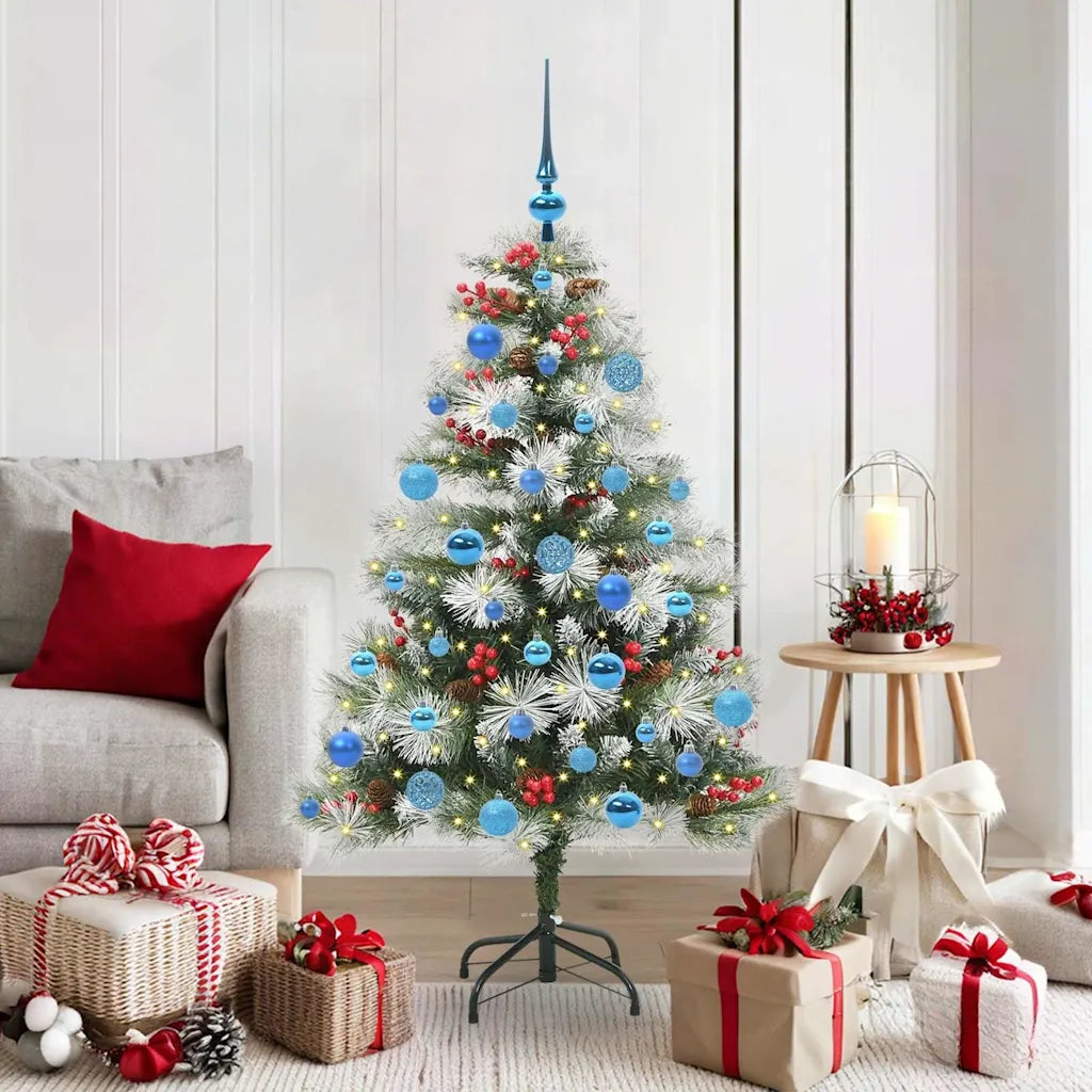 Albero di Natale | Decorazioni natalizie artificiale Verde e bianco 150 cm