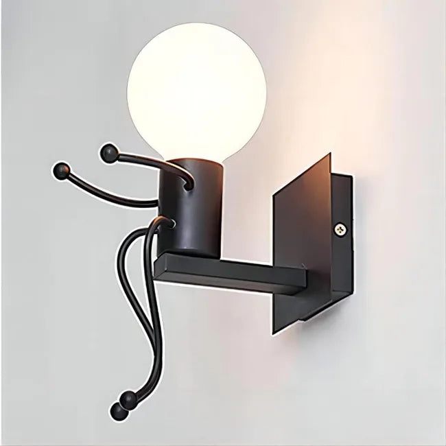 Applique a Parete Attacco E27 Lampada da Parete Omino su Scala IP20 Salone e B&B