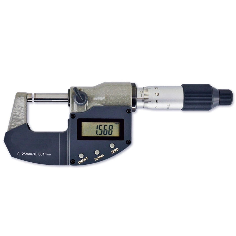 Trade Shop - Micrometro Elettronico Digitale Millesimale Per Esterni Calibro Palmare 0-25 Mm -