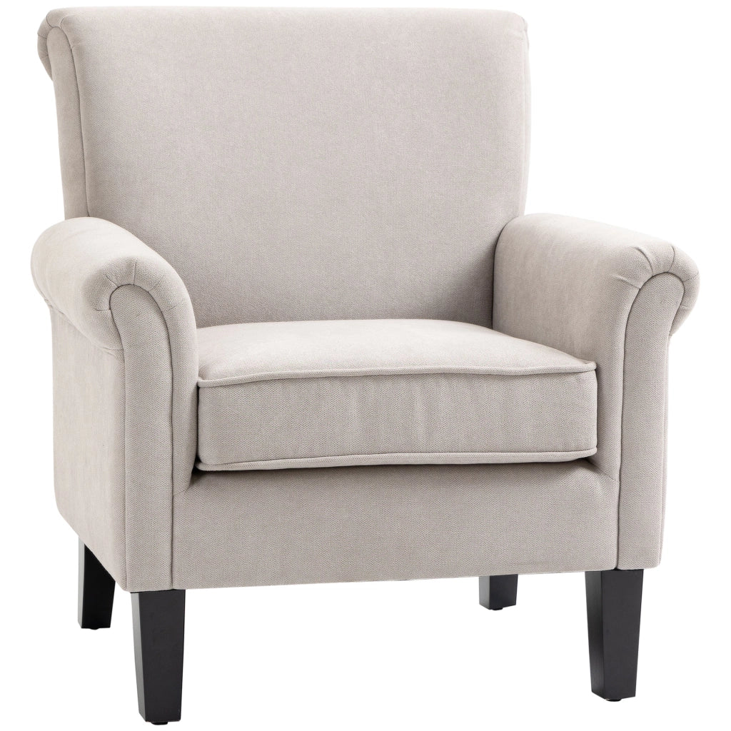 Poltrona con Braccioli Stile Nordico ¨C Xylo ¨C Legno Poliestere Grigio Marrone 79x78x87cm