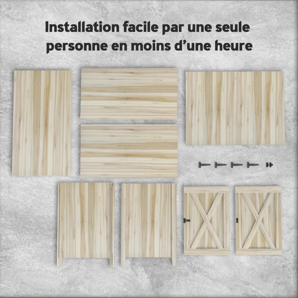 Armadio da giardino in legno con ante e ripiani ¨C Xylo ¨C 110x60x88.5cm naturale