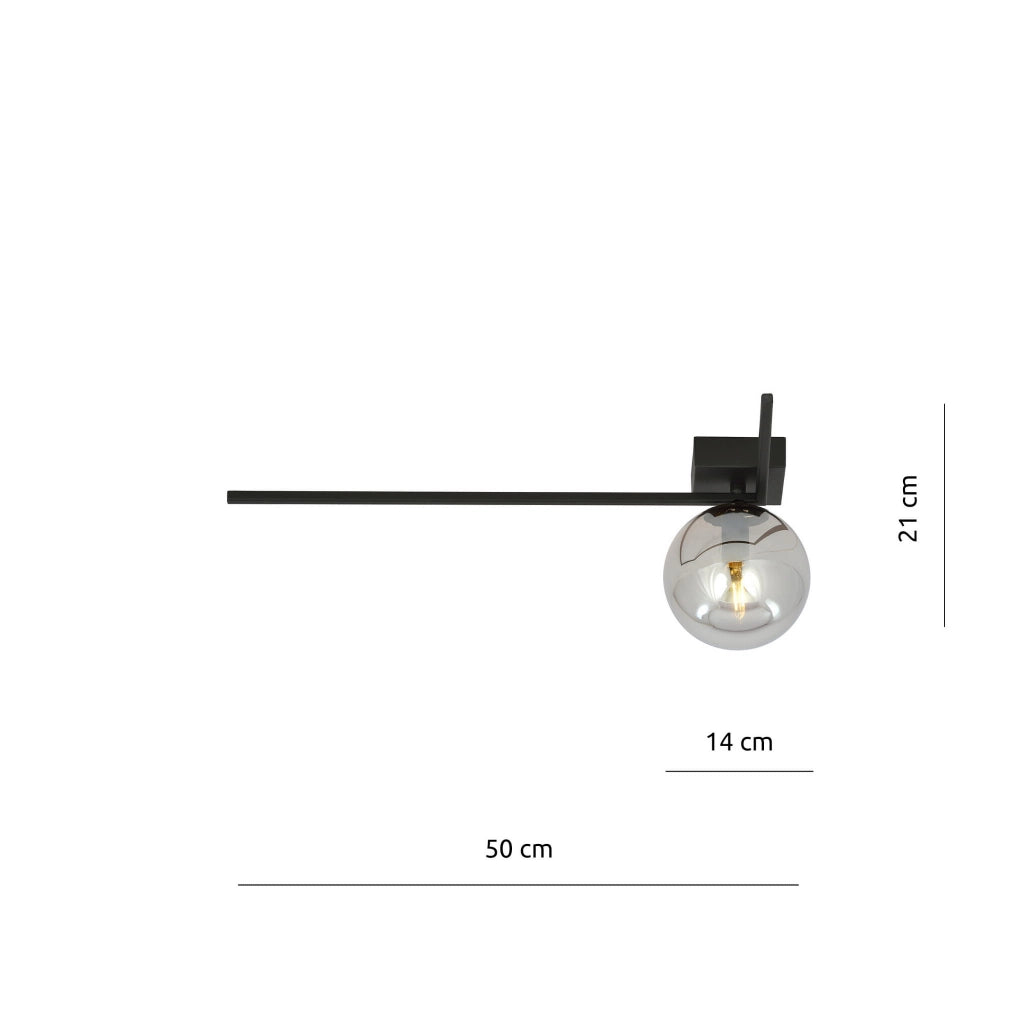Plafoniera Emibig Imago 1xE14 nera/grafite 50cm dimmerabile