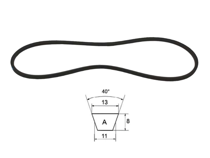 Cinghia trapezoidale sezione A modello A20 ad A63 40° 13mm 8mm 11mm - 64059
