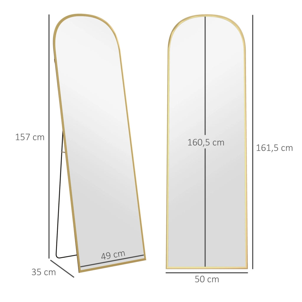 Specchio da Terra Rettangolare ¨C Xylo ¨C Cornice Alluminio Dorato 50x161,5cm