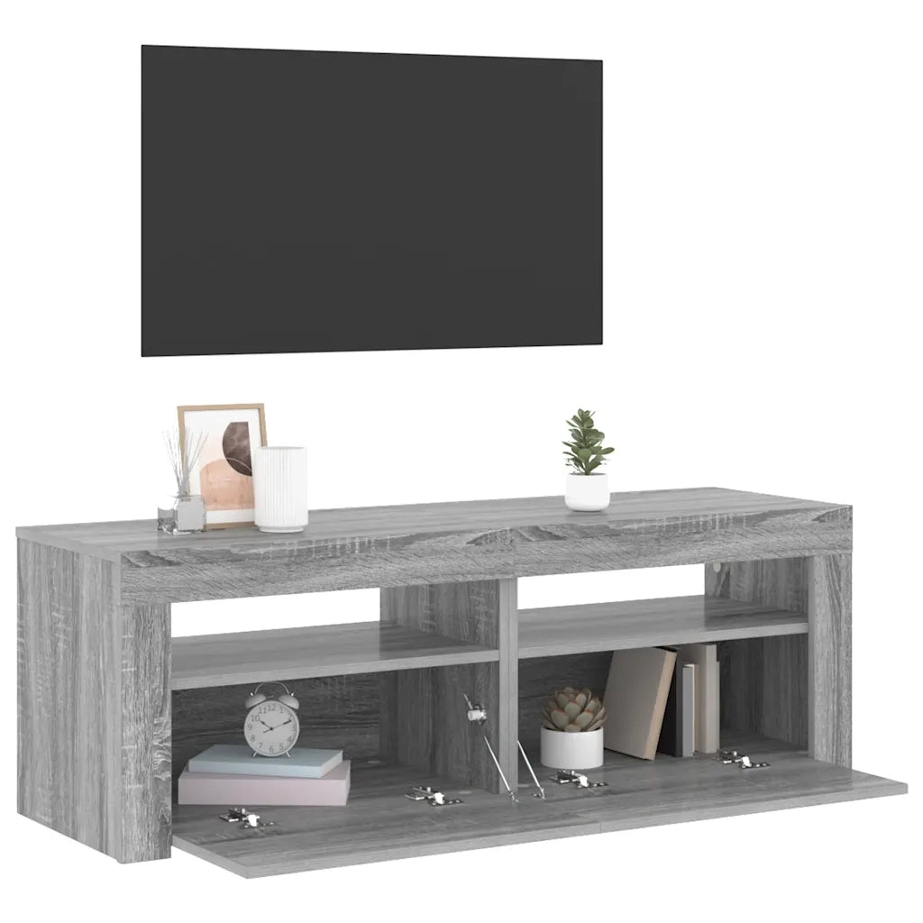 Mobile Porta TV con Luci LED Grigio Sonoma 120x35x40 cmcm 815685
