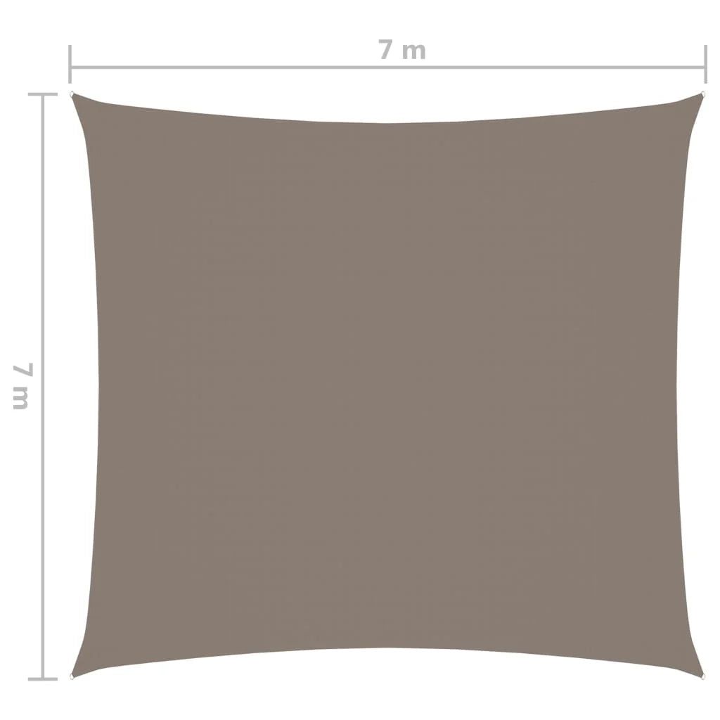 Vela ombreggiante/ombrellone quadrato 7 x 7 m in tessuto Oxford color tortora 02_0009544