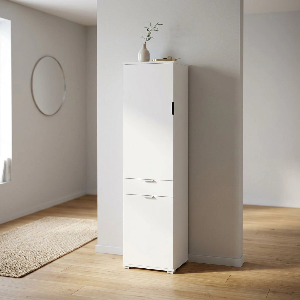 Armadio con 2 ante e un cassetto in Legno Composito cm 45x38x174 - GREIG