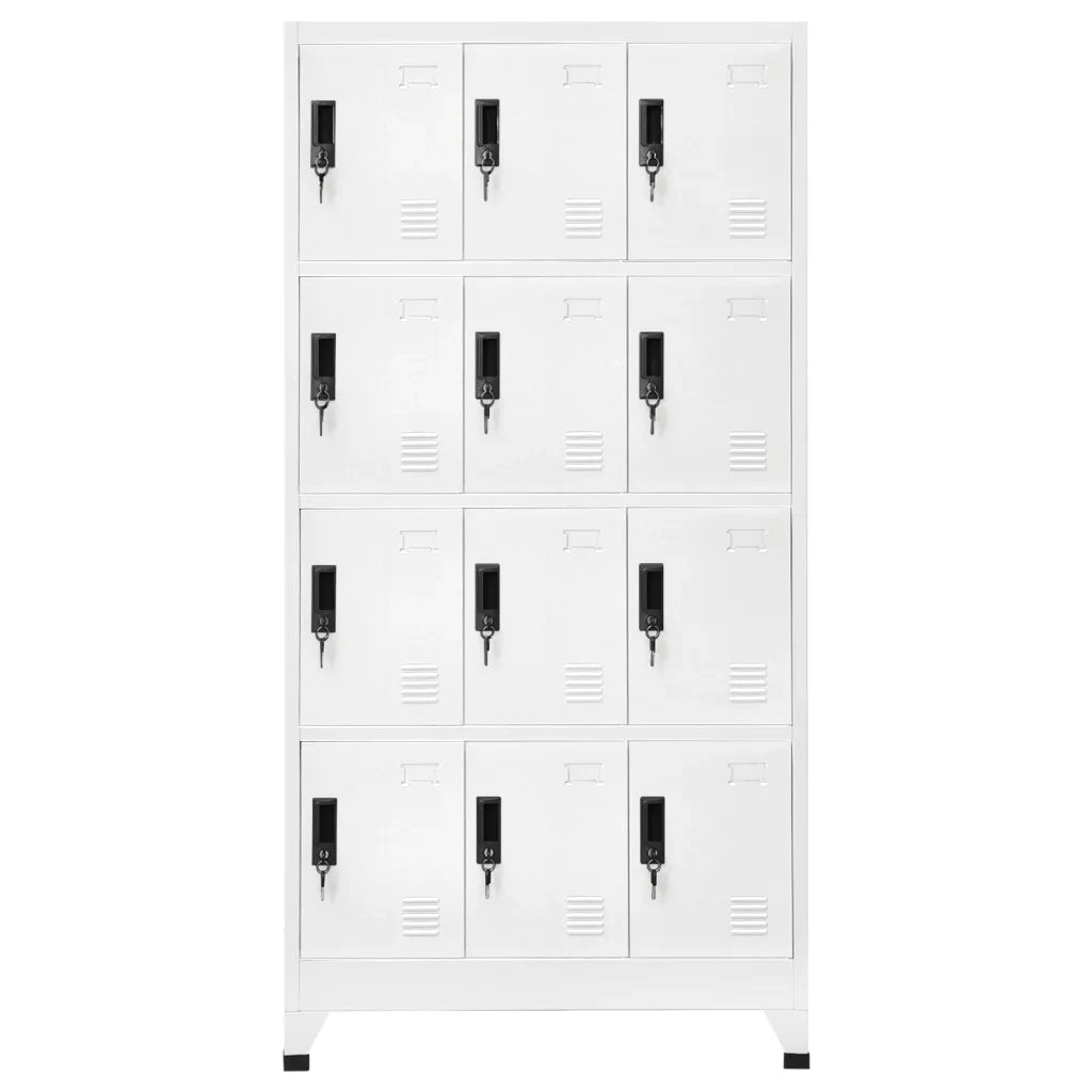Armadietto con Serratura Bianco 90x45x180 cm in Acciaio 339812