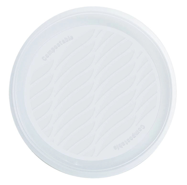 BIBO PIATTI PIANI IN BIOPLASTICA BIANCHI DIAMETRO 21,5 CM CONFEZIONE DA 15 PEZZI