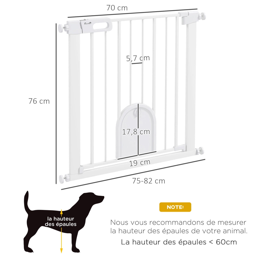 Cancello di sicurezza per animali con chiusura automatica e doppio blocco ¨C Xylo ¨C Acciaio bianco