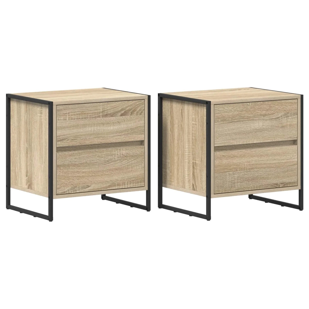 Comodino 2 pcs Sonoma 50 x 39.5 x 50 cm Legno multistrato 886681