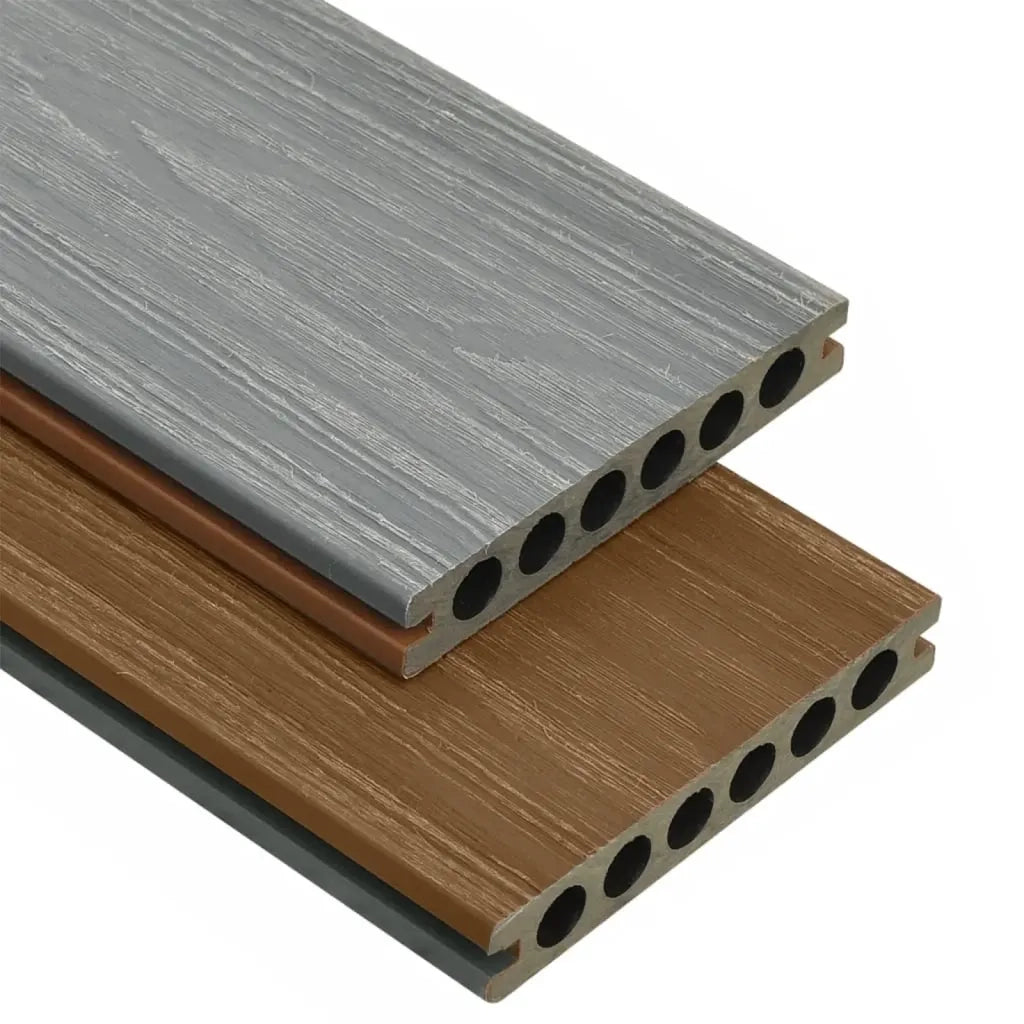 Listoni Decking WPC con Accessori Marroni e Grigi 20m² 2,2 m 3070465
