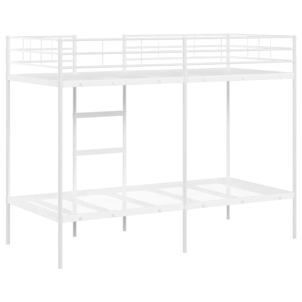 Letto singolo | Letto per adulti | Letto a Castello senza Materasso Bianco 100x190 cm in Acciaio