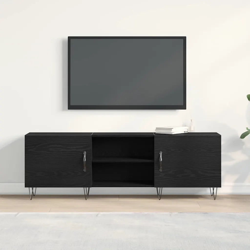 Set mobile TV Rovere Nero 150 x 30 x 50 cm Legno multistrato 862961