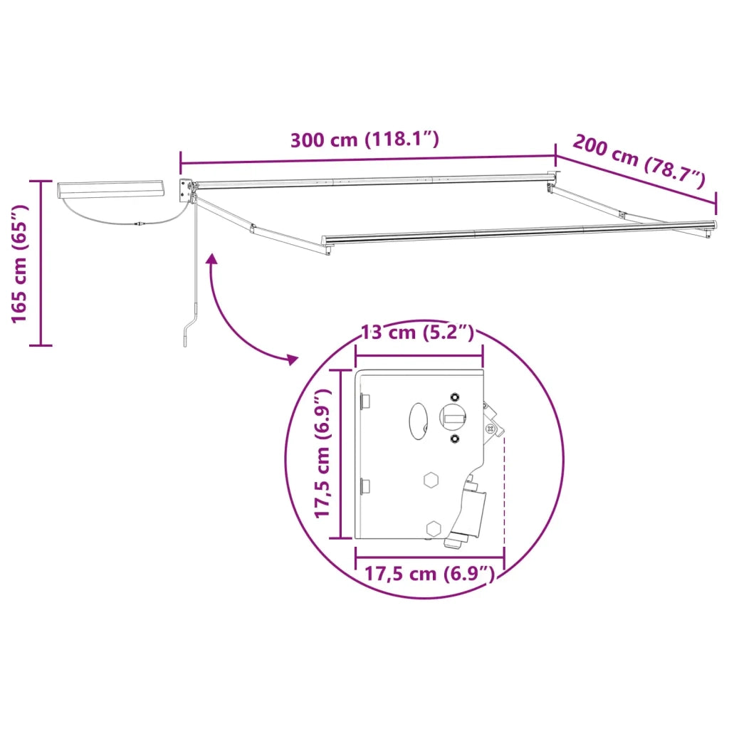 Struttura della tenda elettrica retrattile Bianco 3 x 2 m 42024228