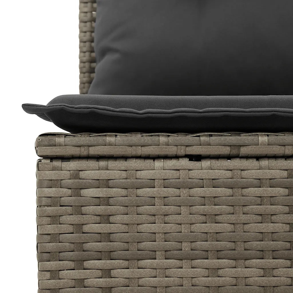Set Divano Giardino 10 pz con Cuscini Grigio Chiaro Polyrattan