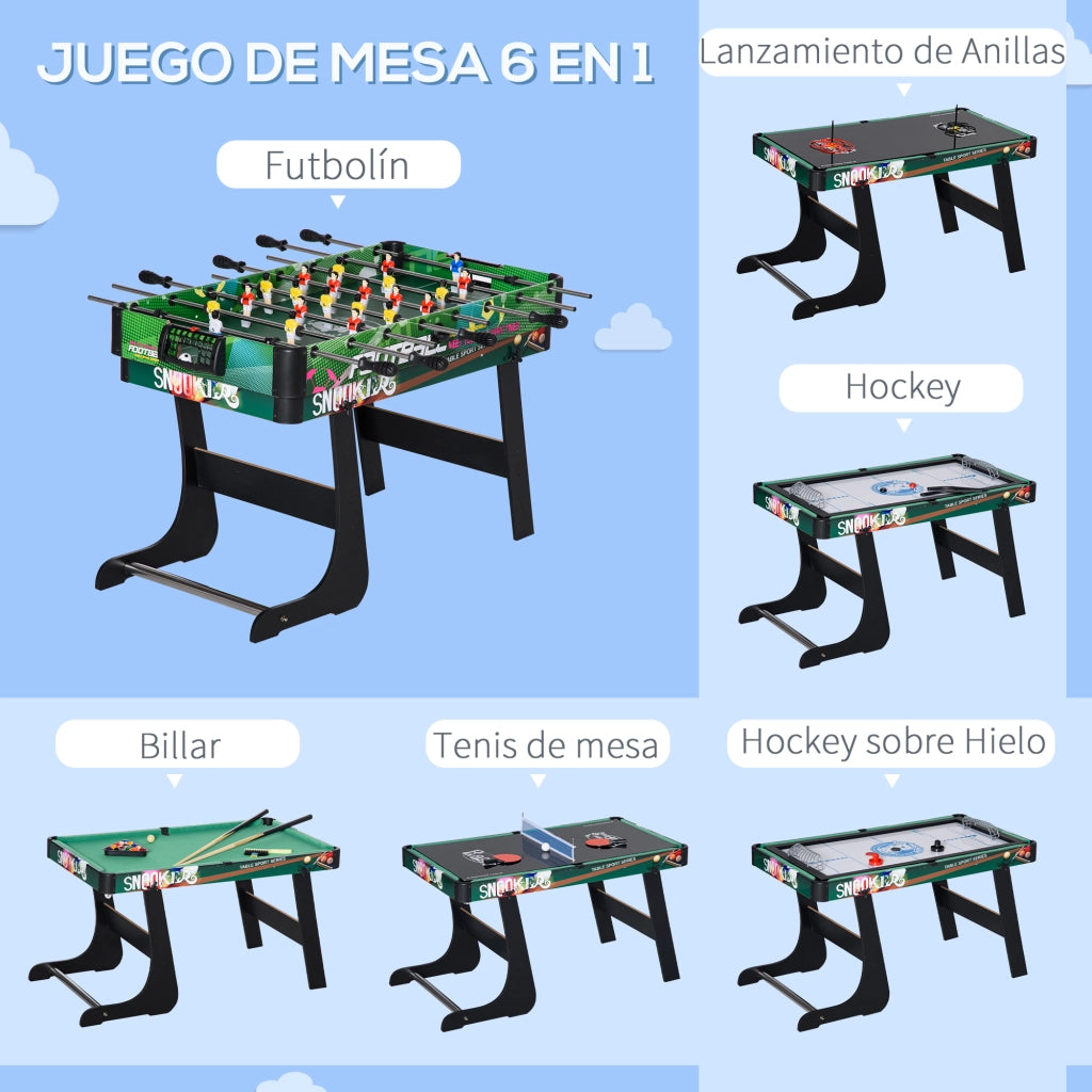 Tavolo da gioco per bambini 6 in 1 ¨C zephmum ¨C pieghevole 118x104x71 cm multicolore