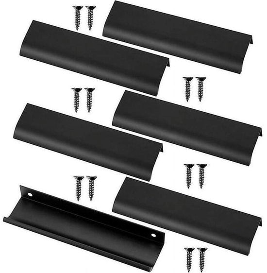 6 x Maniglia Quadrata - Maniglie Cassetta - per Porte e Mobili Cucina - Maniglia Trattativa Nascosta
