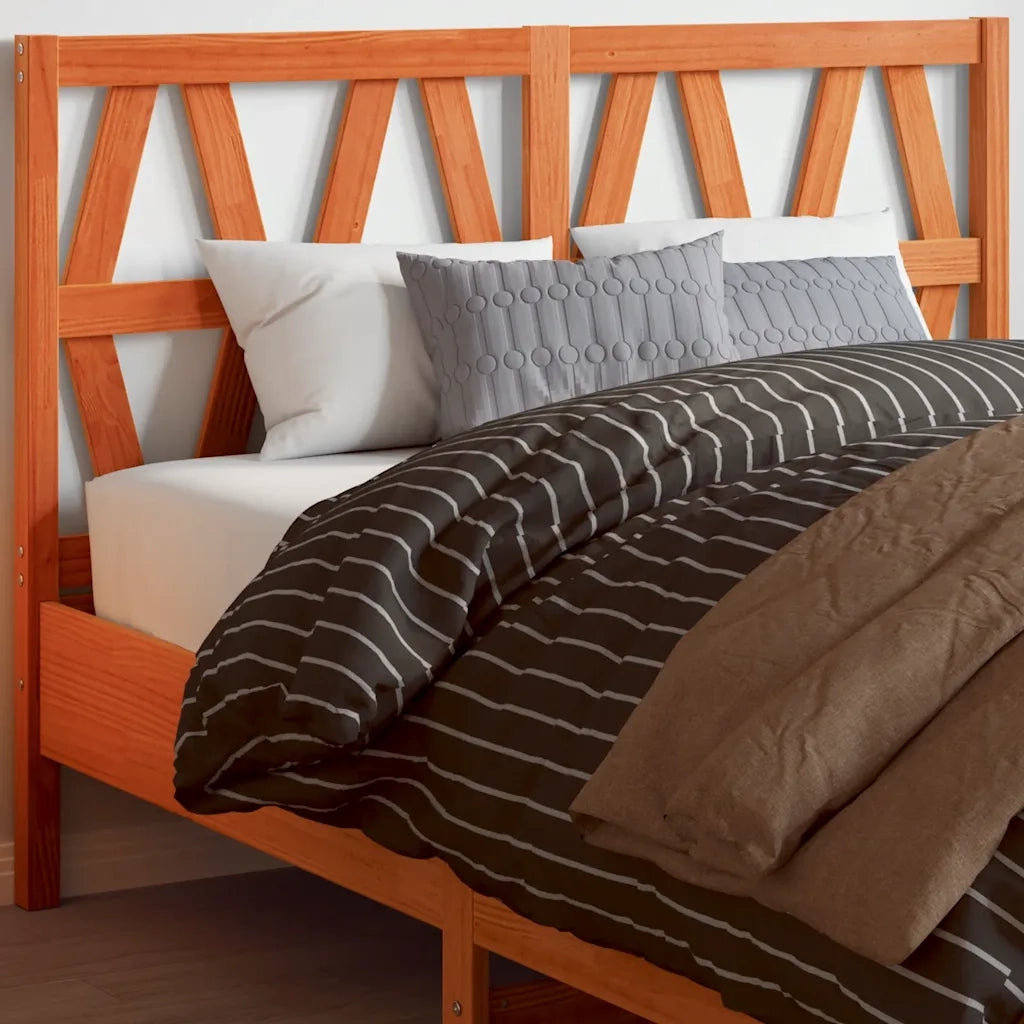 Testiera-Testata-Testiera Decorativa Marrone Cera 135 cm in Legno Massello di Pino 561837