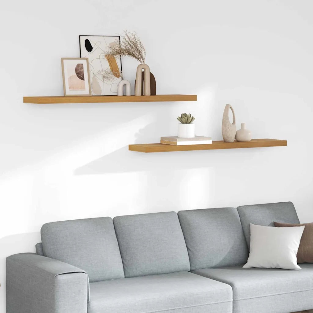2 pz Scaffale da parete | Ripiano a parete | Mensola a parete Beige 120 x 23,5 x 4 cm