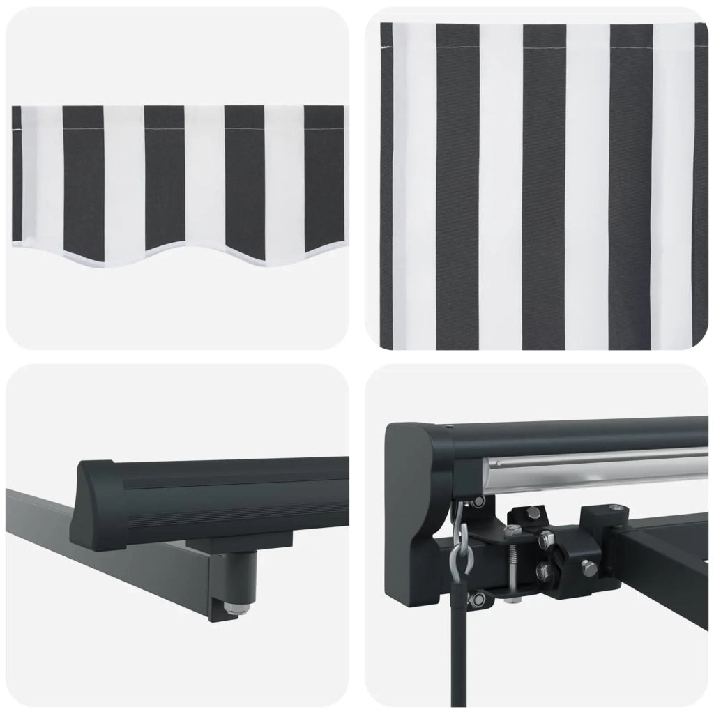 Tenda retrattile manuale Antracite e Bianco 4 × 3,5 m 3420446