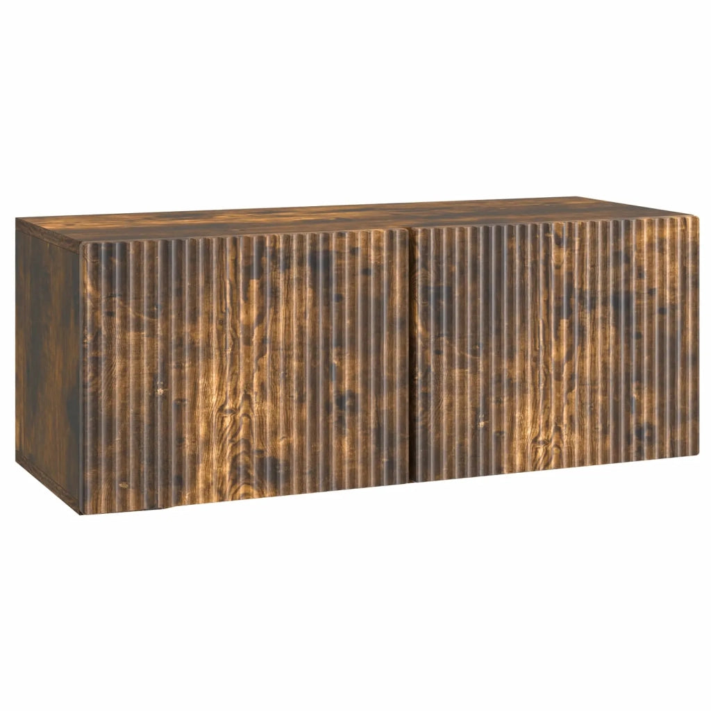 Mobile TV da Muro | Armadietto TV | Mobile Porta TV Rovere Fumo 78,5 x 31 x 30 cm