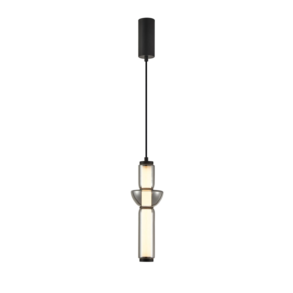 Lampada a sospensione BRUNI Italux vetro nero LED 19W 3000K