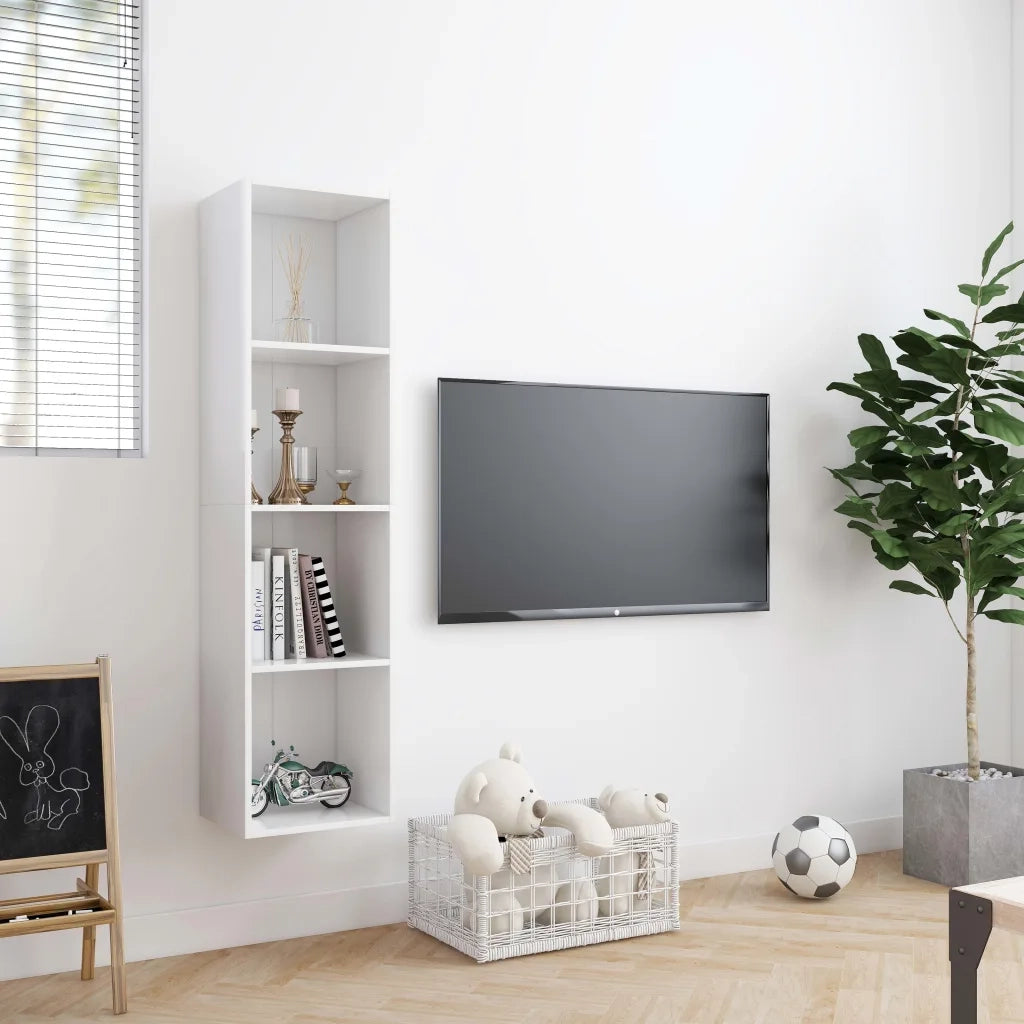 Libreria-Mobile TV Bianco 143x30x36 cm