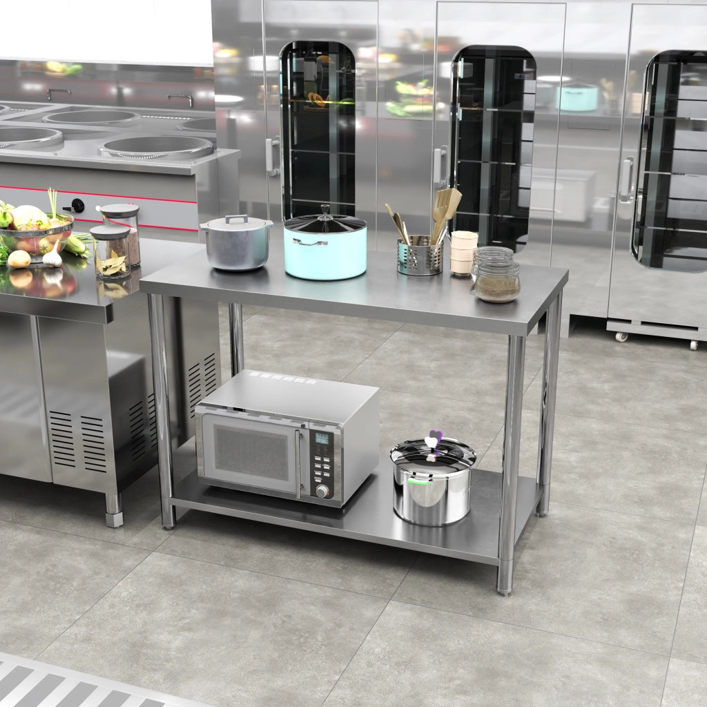 Tavolo da lavoro ¨C Minimal ¨C acciaio inox argentato 120x60x86