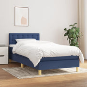 Giroletto a Molle con Materasso-Struttura Letto con Materasso Blu 80x200 cm inTessuto 285762