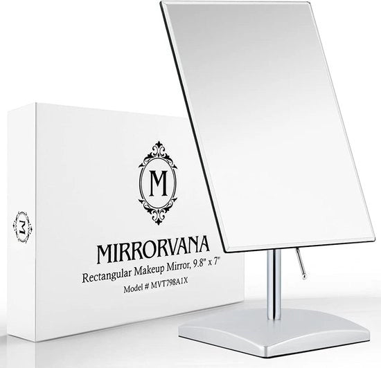 Specchio da toeletta da appendere - specchio per trucco - specchio piccolo - specchio da bagno - 18x25 cm - argento