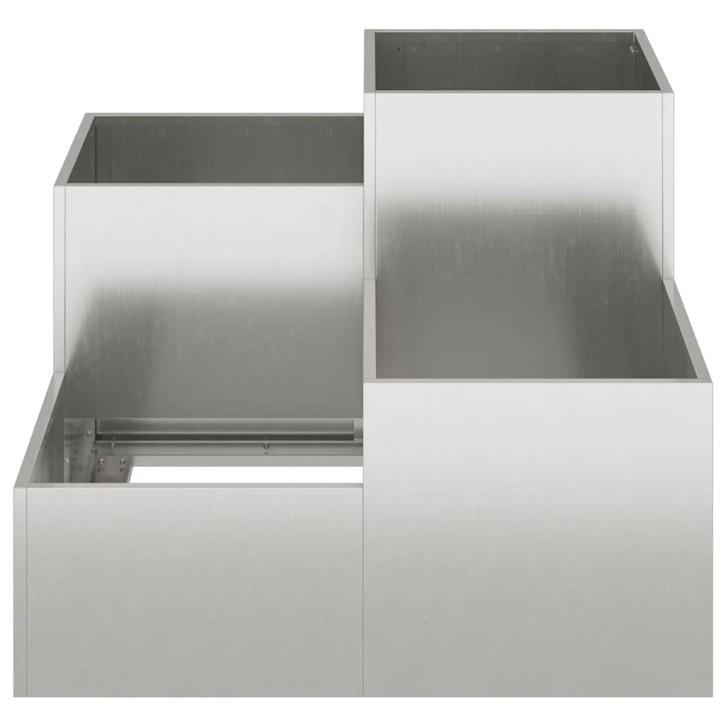 Vaso da giardino Argento 80 x 80 x 60 cm Acciaio inossidabile 865859