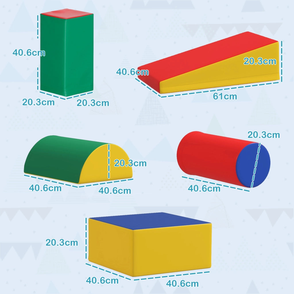 Blocchi Morbidi per Bambini 1-3 Anni con 5 Pezzi ¨C Minimal ¨C Multicolore