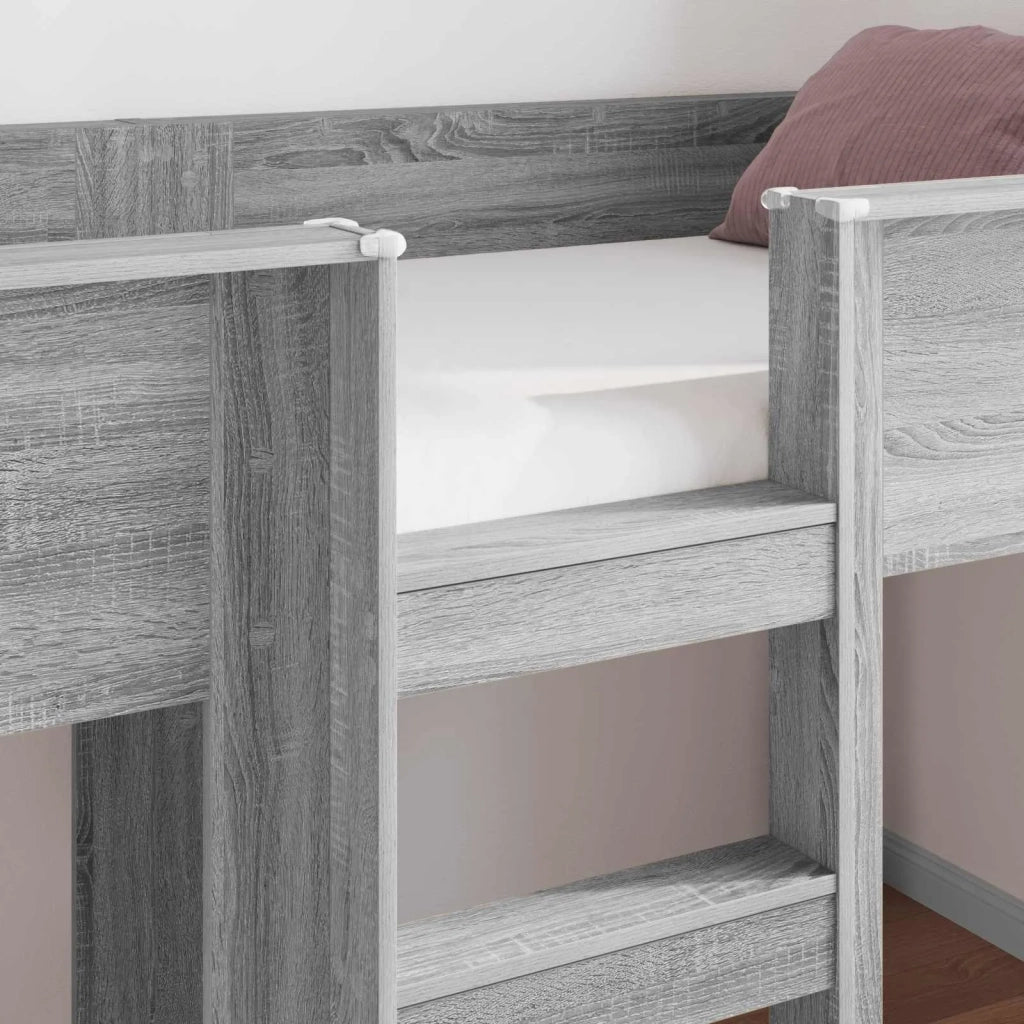 Letto a Castello per Bambini | Letto Infantile | Lettino Grigio Sonoma 75 x 190 cm