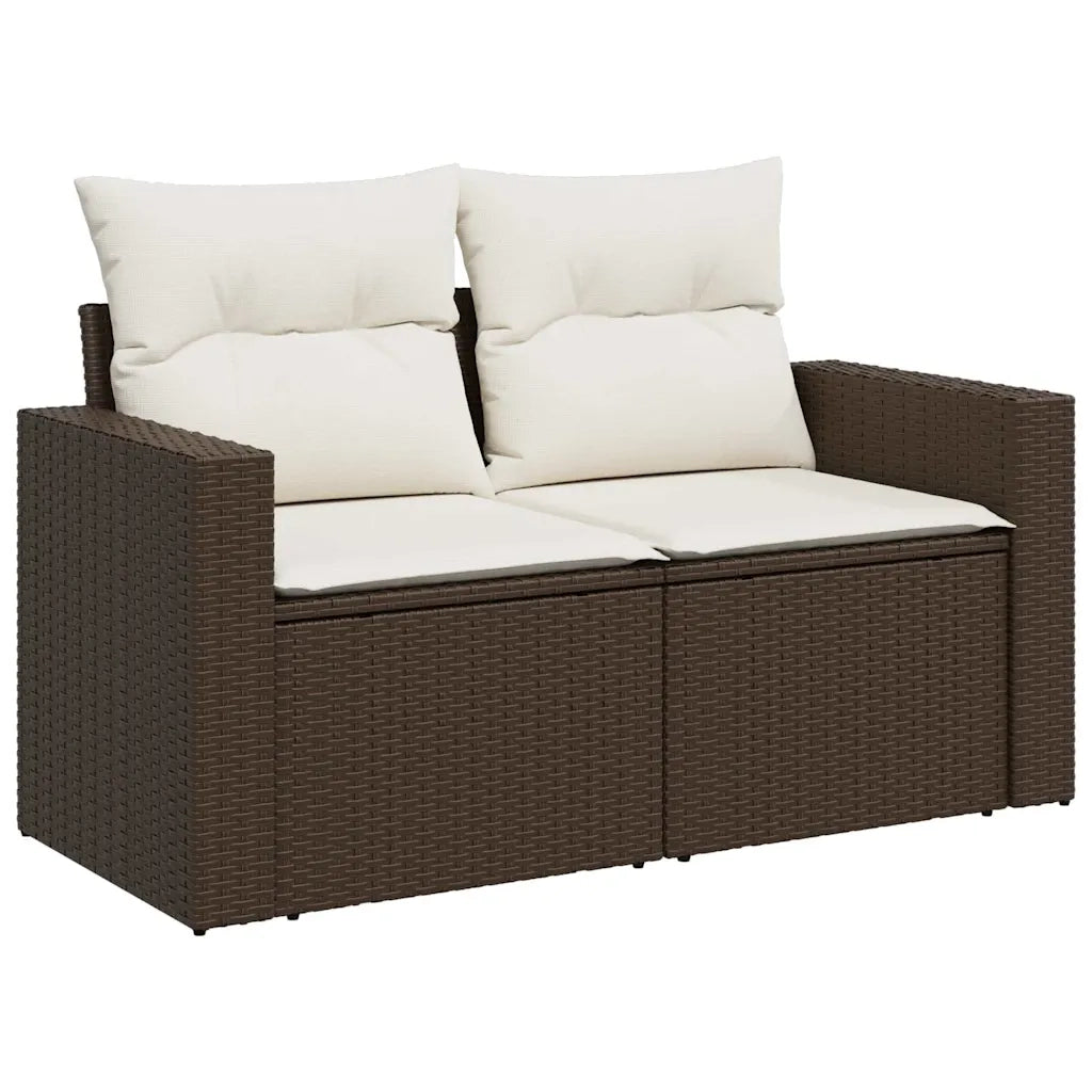 Set Divano da Giardino 6 pz con Cuscini Marrone in Polyrattan 3326324