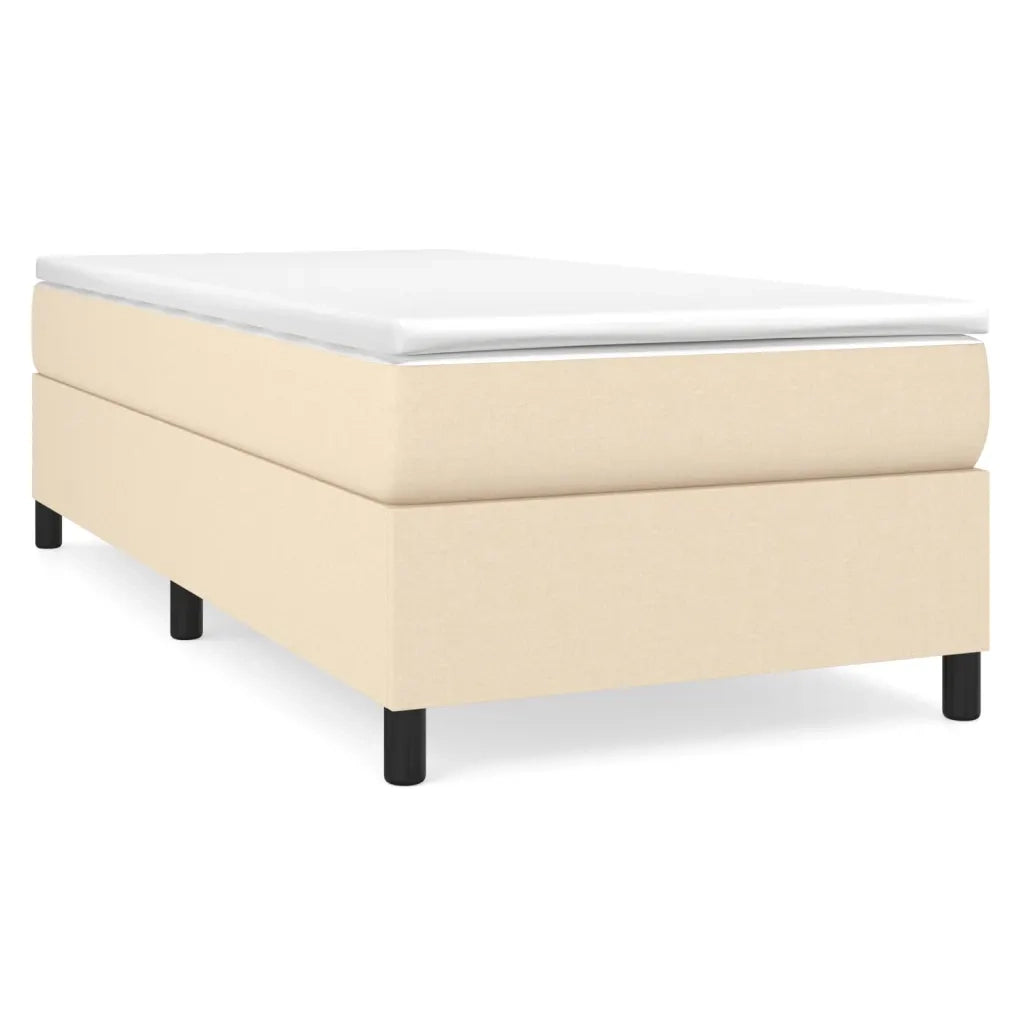 Letto singolo | Letto per adulti | Struttura Letto a Rete a Molle Crema 80x200 cm in Tessuto