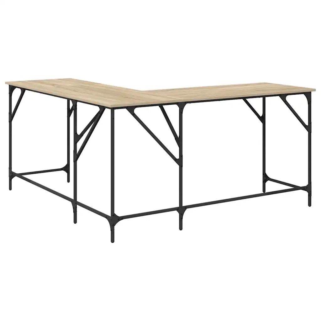 Scrivania | Tavolo da Ufficio Rovere Sonoma 149x149x75 cm in Legno Multistrato