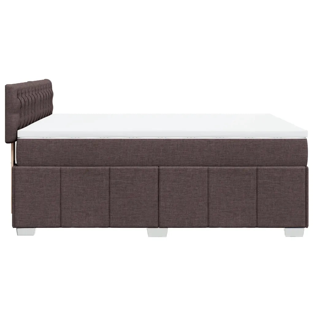 Giroletto a Molle con Materasso Marrone Scuro 140x200cm Tessuto 3289401