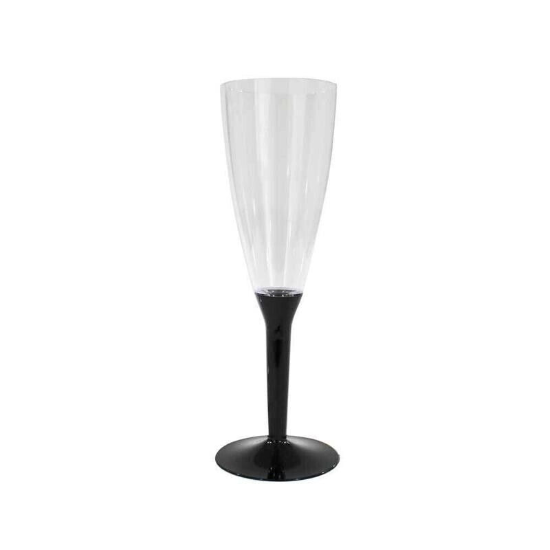 FLUTE CON BASE NERA IN CONFEZIONE DA 24 PEZZI REALIZZATI IN PLASTICA