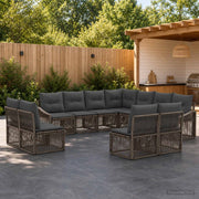 Set Divano da Giardino 11 pz Grigio polyrattan 3436040