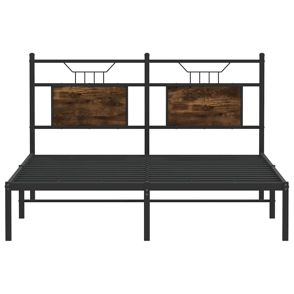 Giroletto senza Materasso-Struttura Letto Rovere Fumo 140x200 cm in Truciolato 529681