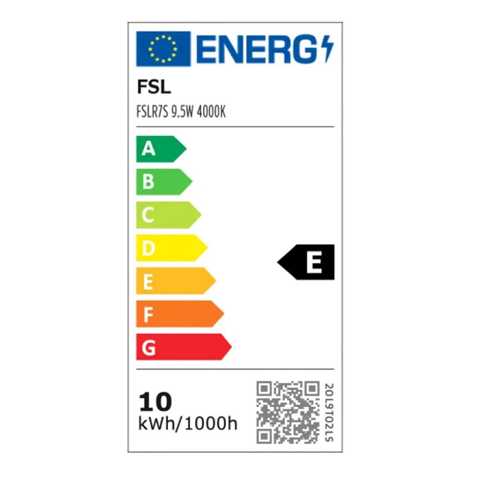 Fsl lampada led r7s 4000k attacco r7s per ambienti domestici e professionali *** potenza 9,5w, confezione 1