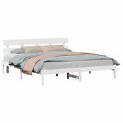 Struttura del letto-Giroletto-Rete del Letto Bianco 200 x 200 cm Legno massello di pino 266458