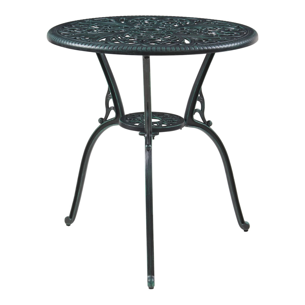 Set da bistrot da giardino grigio scuro con patina verde 03_0010680