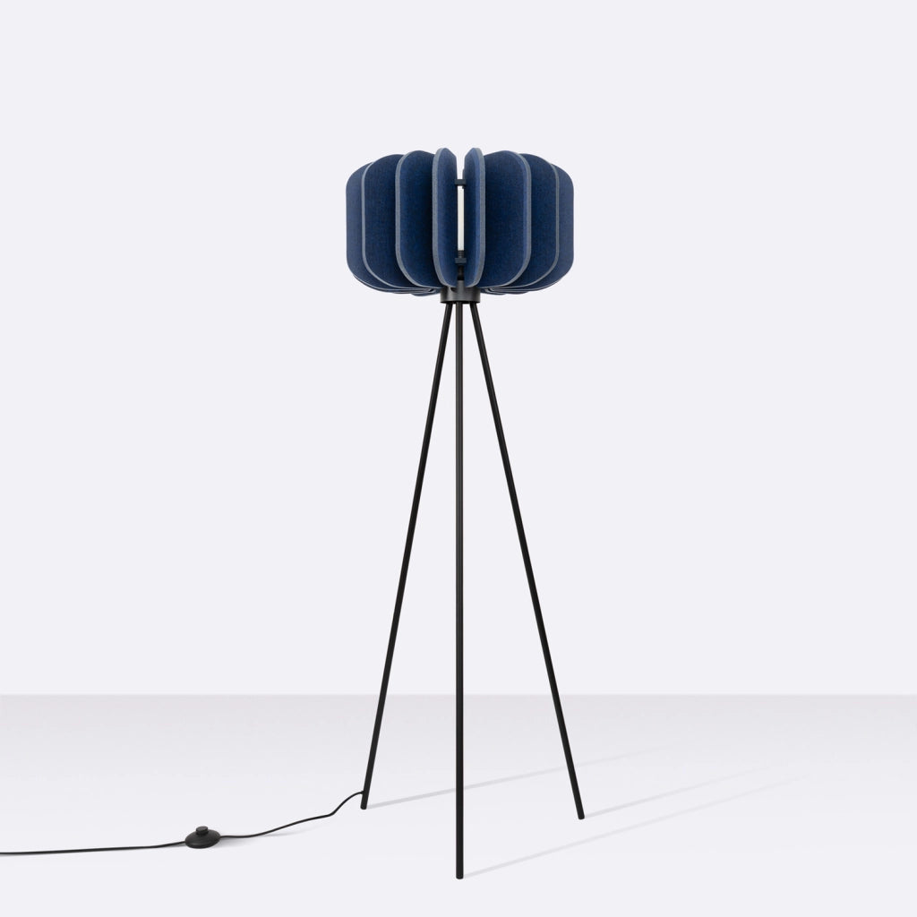 Lampada a sospensione e da terra moderna MULA con paralume in feltro, 45 cm, struttura nera