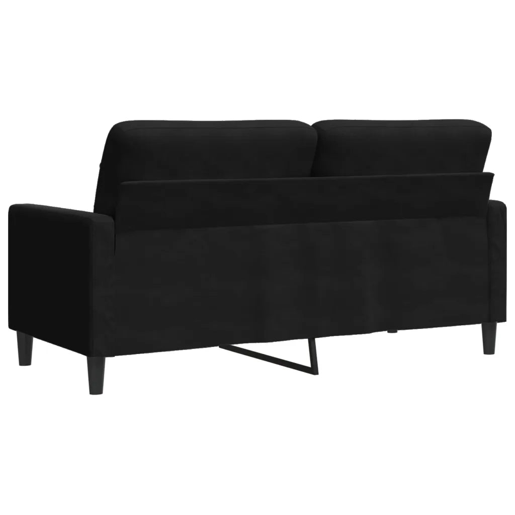Divano a 2 Posti-Sofa 2 Posti Nero 140 cm in Velluto 490176