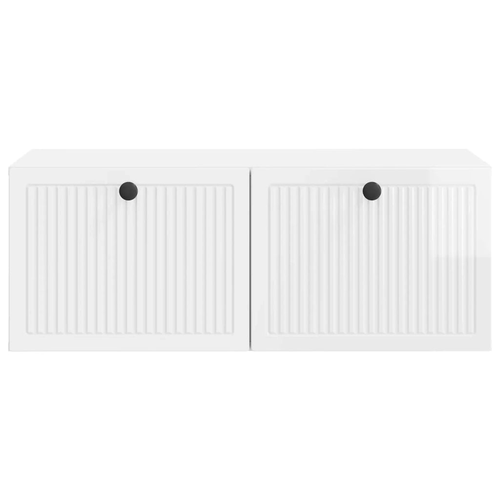 Mobile Porta TV da Muro Bianco Lucido 78,5 x 41 x 30 cm 898009