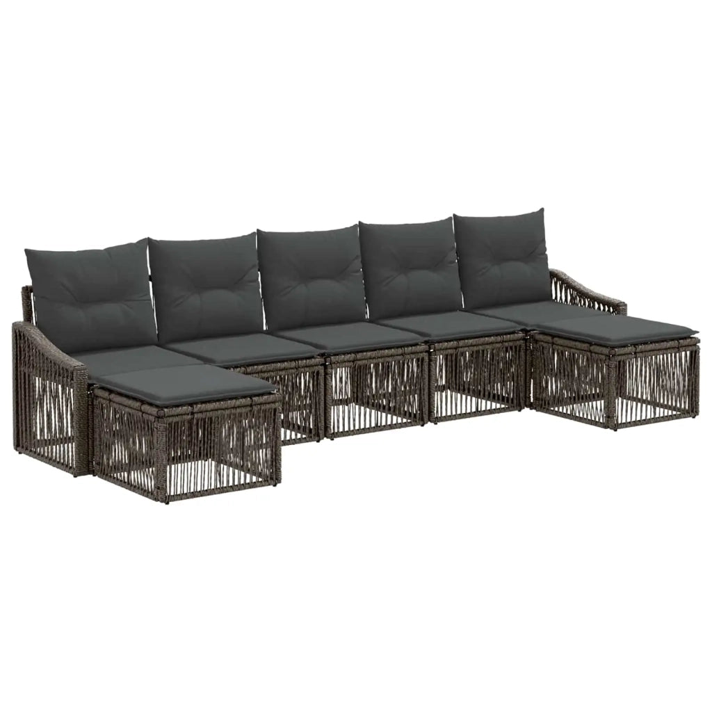 Set Divano da Giardino 7 pz Grigio polyrattan 3436091