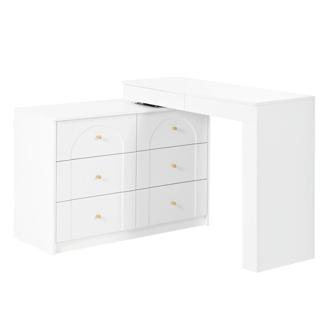 TOLETTA girevole con specchio LED 105x40x80 cm bianco